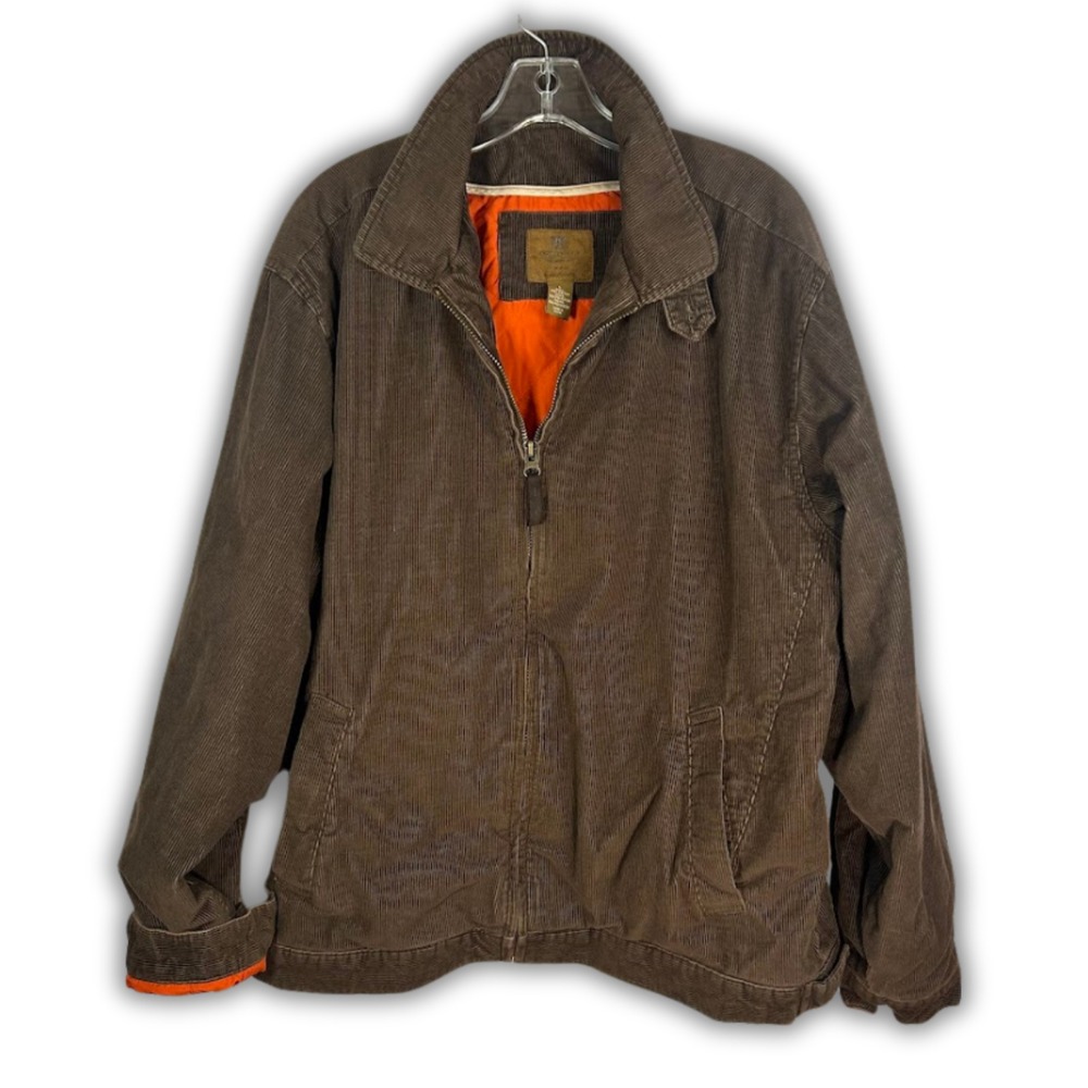 Vintage Rancher Corduroy L‎ Brown Mocha Moose Quilted Barn Farm Chore Jacket